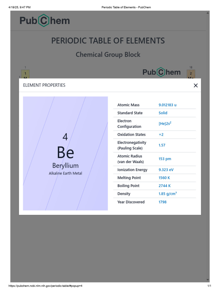 Periodic Table of Elements Overview | PDF | Periodic Table | Chemistry