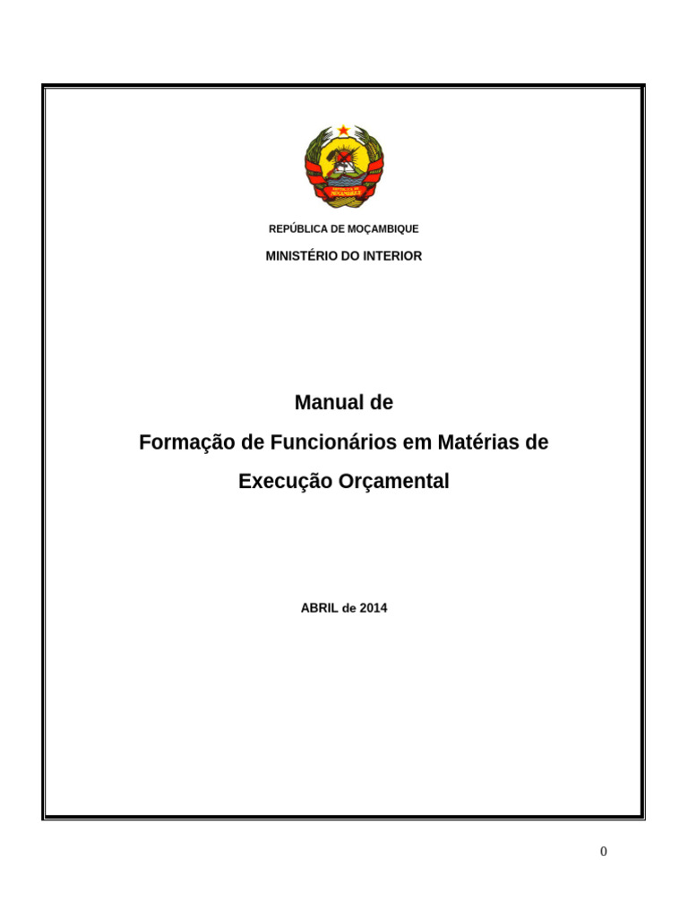 Manual de Execução Orçamental em Moçambique | PDF | Contabilidade ...