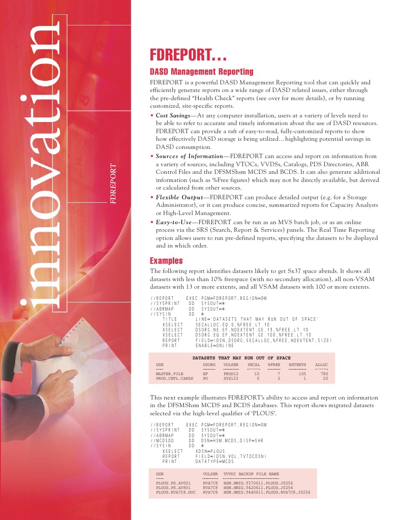 DASD Management Reporting Tool FDREPORT | PDF | Computer Architecture ...