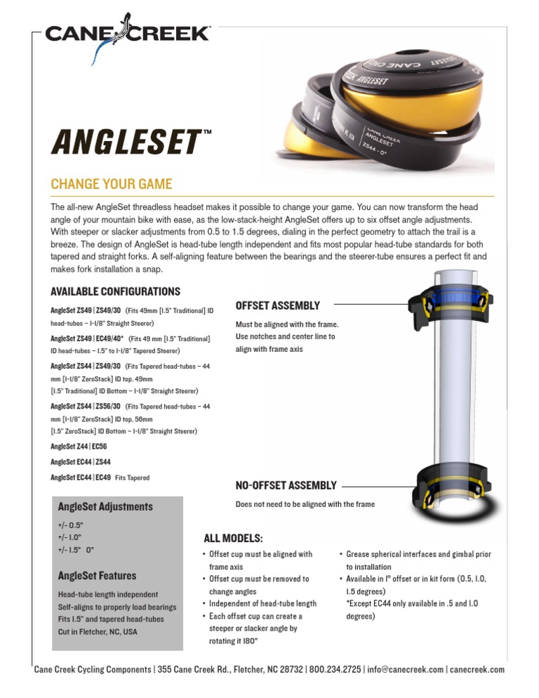 AngleSet Headset Configurations | PDF | Sports & Recreation
