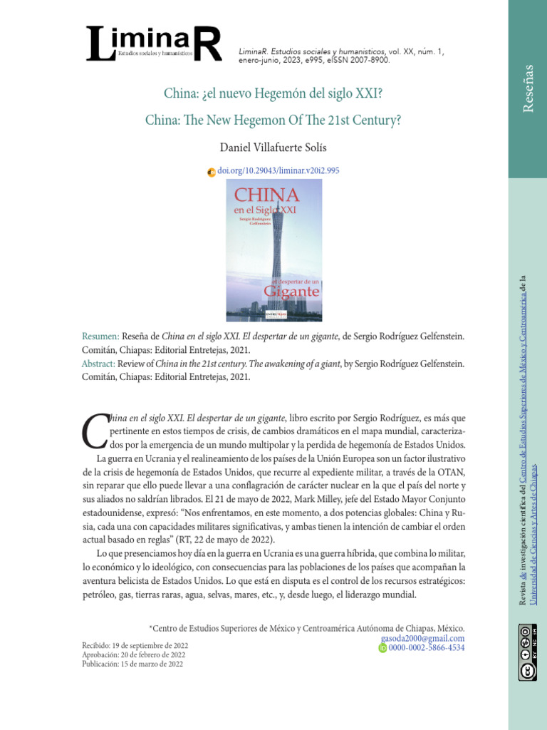 China El Nuevo Hegemon Del Siglo XXI - 5 Pag | PDF | China | Política ...