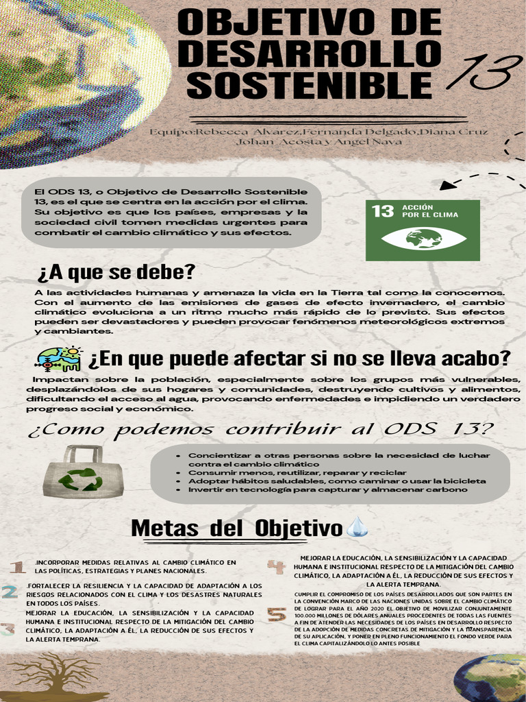ODS 13: Acción Urgente por el Clima | PDF | Mitigación del cambio ...