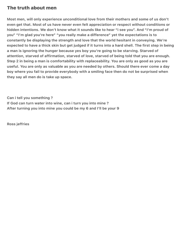Understanding Men's Emotional Needs | PDF