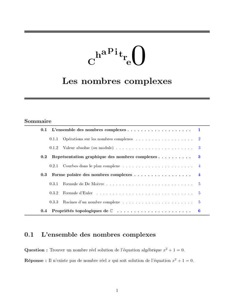 Introduction aux Nombres Complexes | PDF | Nombre complexe | Nombre