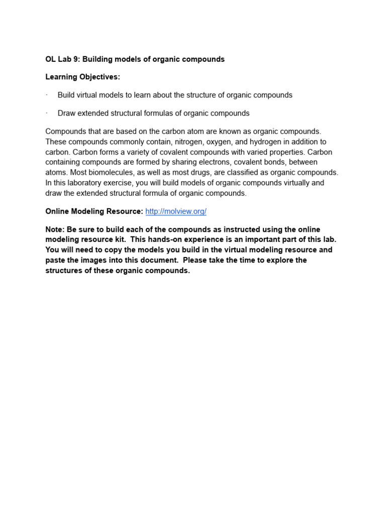 Organic Compounds Virtual Lab Guide | PDF | Ester | Aldehyde