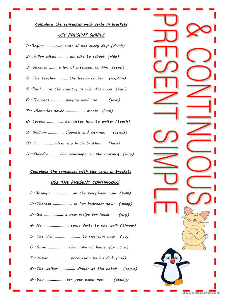 PRESENT SIMPLE AND CONTINUOUS | PDF
