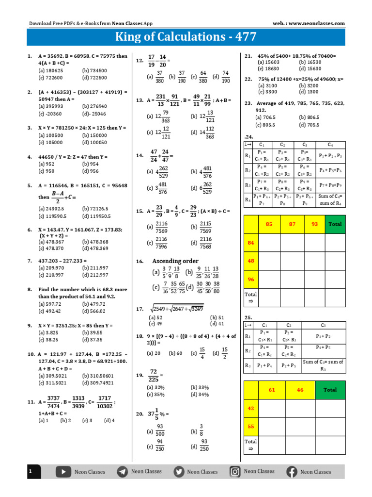 Free Math Problem PDFs for Download | PDF