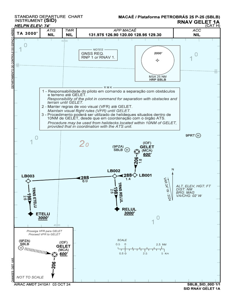 SID RNAV GELET 1A para Macaé | PDF | Regras de voo visual | Segurança ...