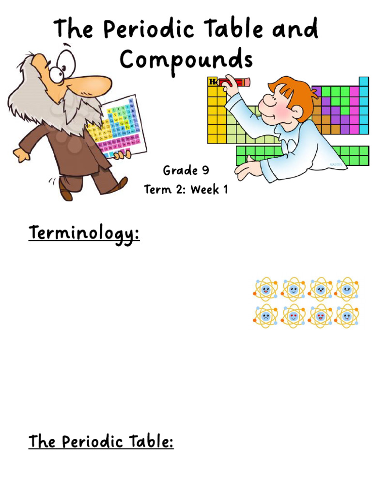 Grade 9 Periodic Table and Compounds Guide | PDF | Chemical Elements ...