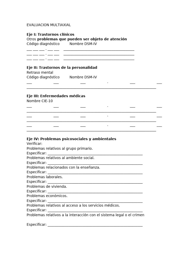 Evaluacion Multiaxial | PDF