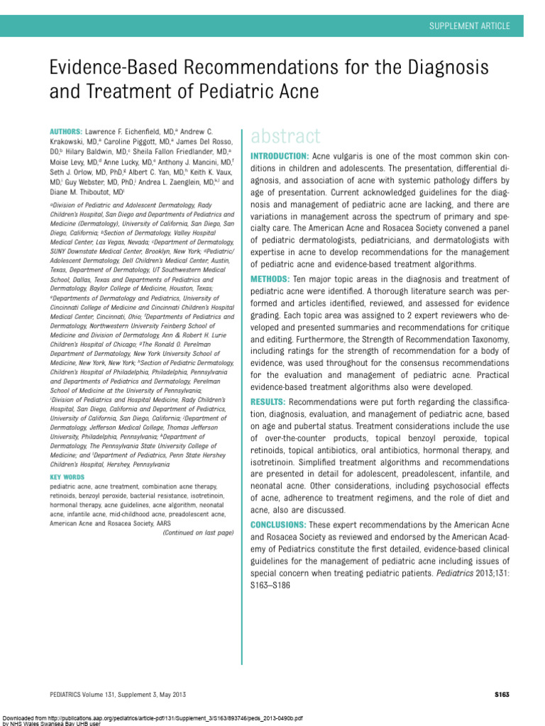 Paediatric Acne | PDF | Medical Specialties | Medicine