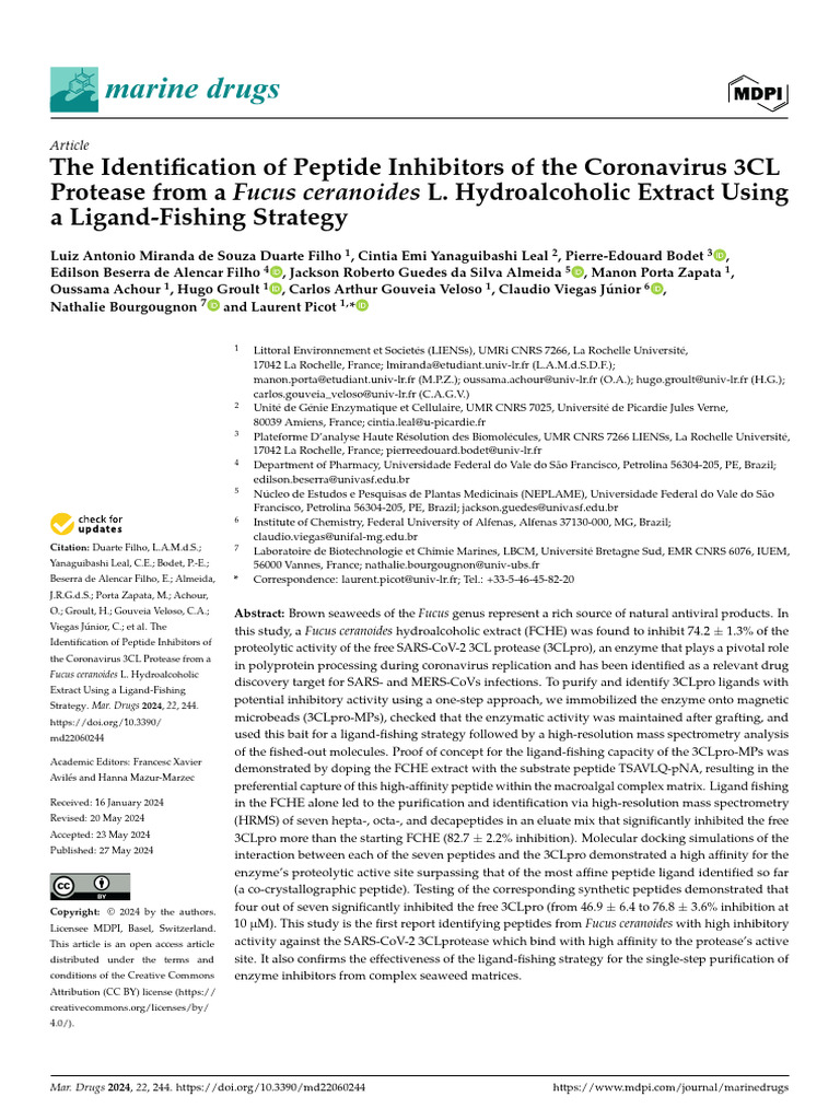 The Identification of Peptide Inhibitors of The Co | PDF | Protease ...