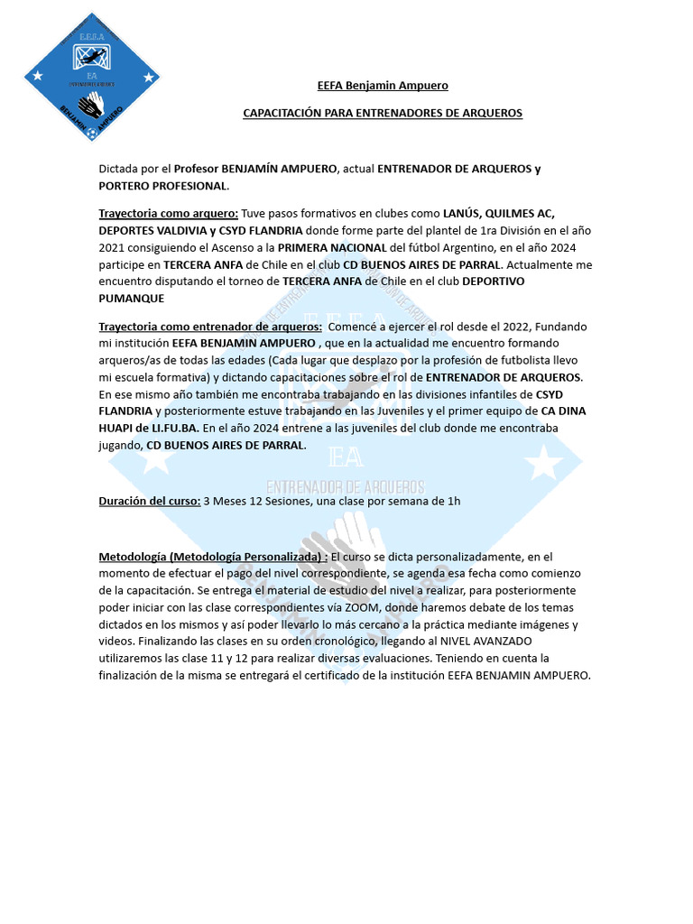 EEFA Benjamin Ampuero Capacitación 2025 | PDF