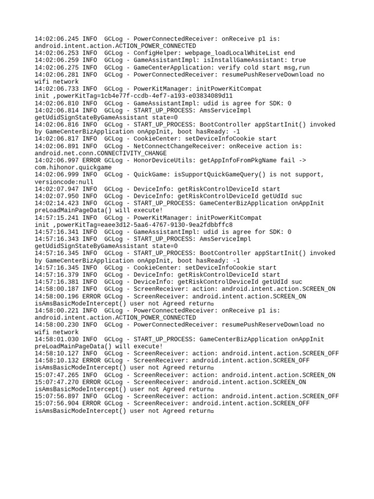 Android Power and Screen Events Log | PDF