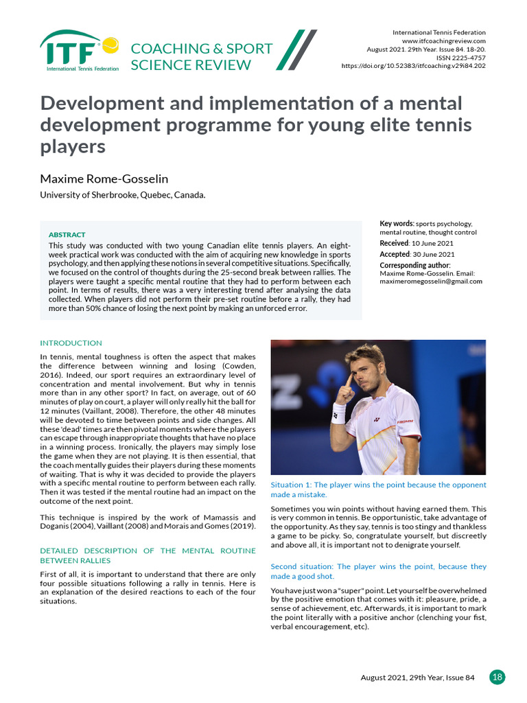 Development and Implementation of A Mental Development Programme For ...