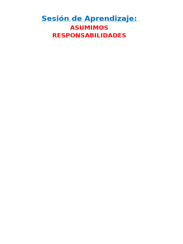 Cartel de Responsabilidades en el Aula | PDF