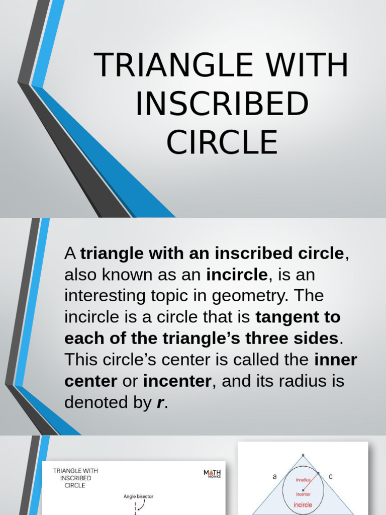 TRIANGLE WITH INSCRIBED CIRCLE (Richelle Ann Amar) | PDF