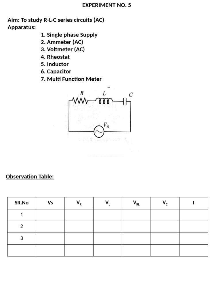 RLC Series CKT | PDF