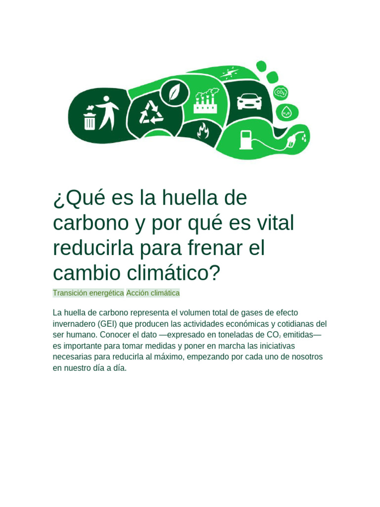 Qué es la huella de carbono y por qué es vital reducirla para frenar el ...