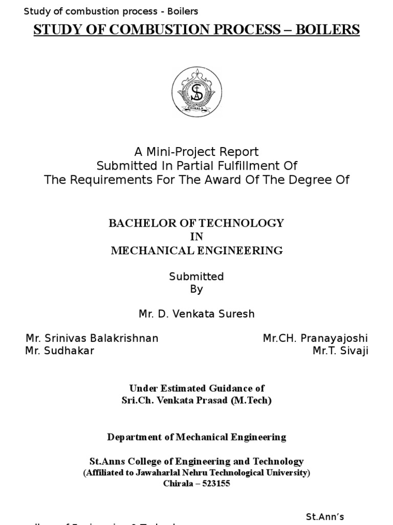 Study of Combustion Process | PDF