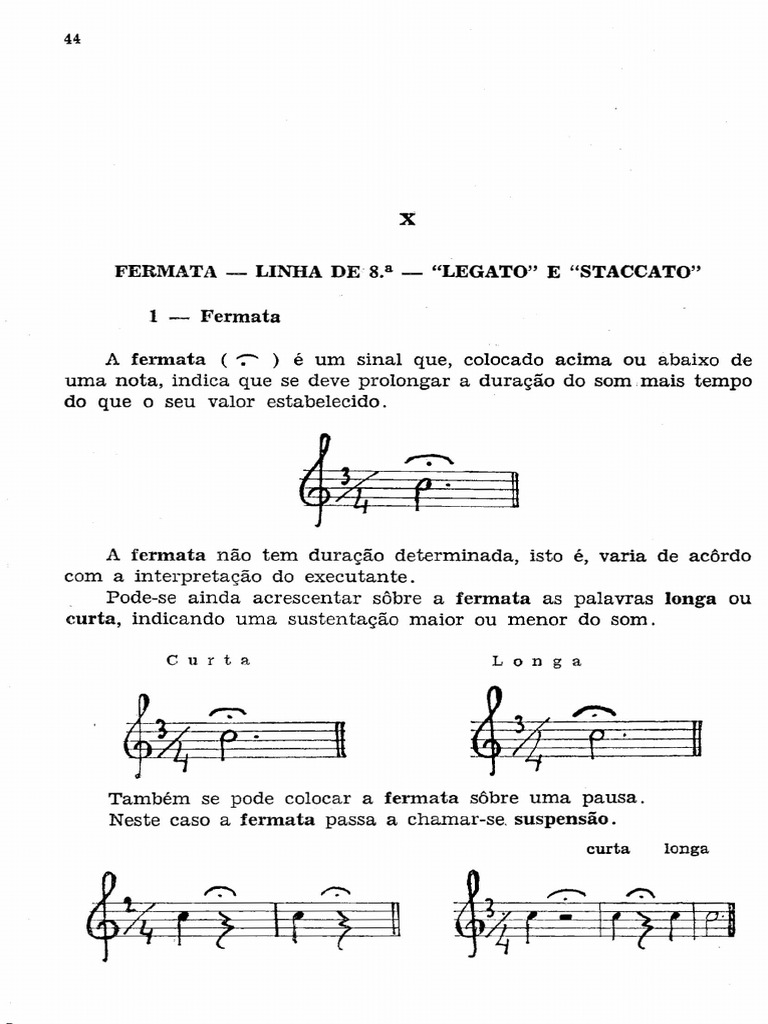 Articulação Musical: Legato e Staccato | PDF | Notação musical | Notação