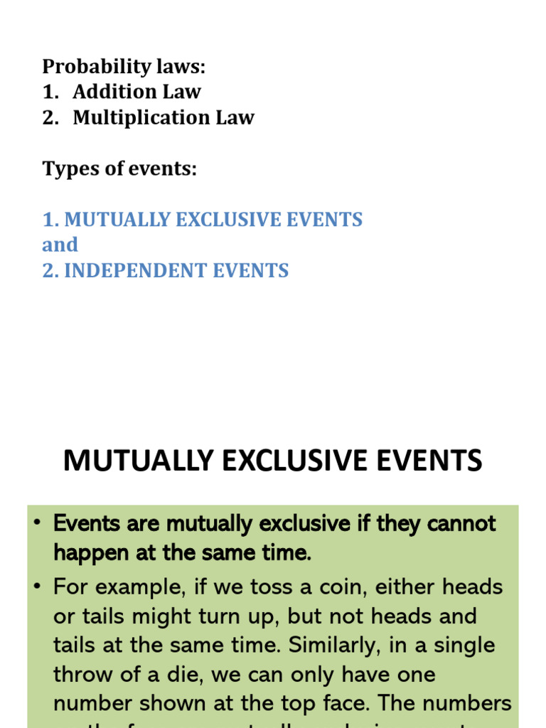 Understanding Probability Laws and Events | PDF | Probability ...