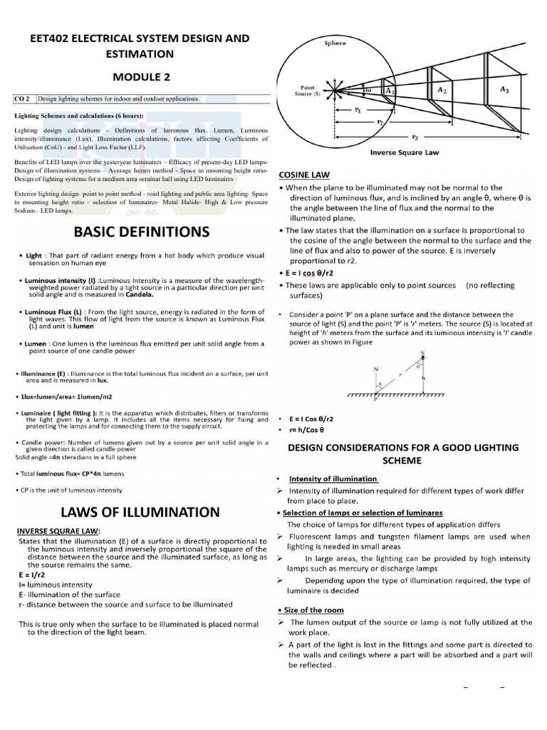 Electrical System Design Module 2 | PDF