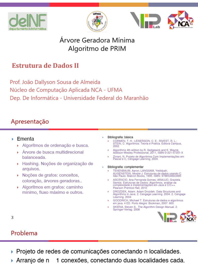 Algoritmo de Prim para Árvore Mínima | PDF | Teoria dos Gráficos ...