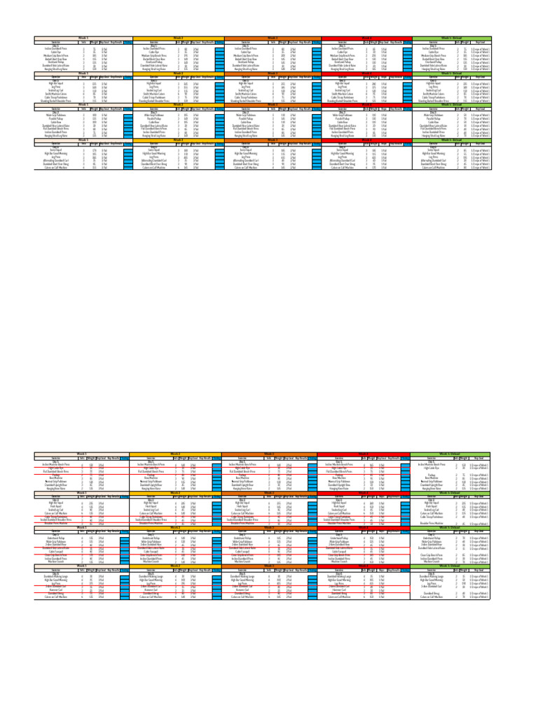 Weekly Workout Plan with Progress Tracking | PDF | Weight Training ...