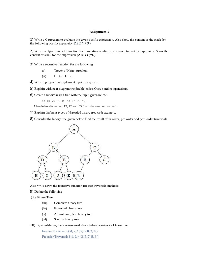 C Programming Assignment on Trees and Expressions | PDF