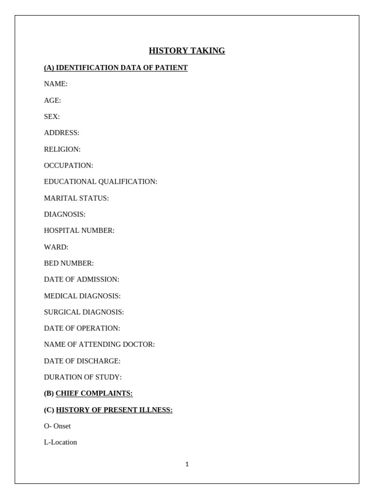 Comprehensive Patient History Template | PDF | Menstruation | Human Nose