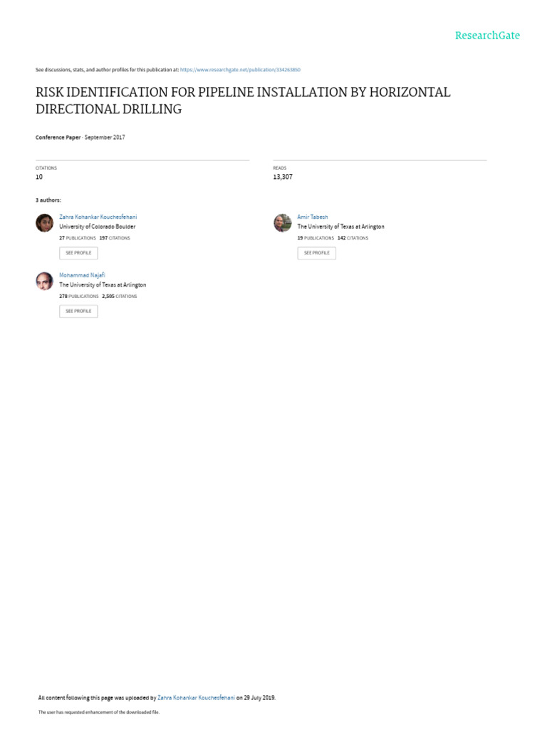 HDD Pipeline Installation Risk Assessment | PDF | Risk