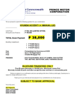 Hyundai Accent 1.4 Manual LE Financing Quote P798K