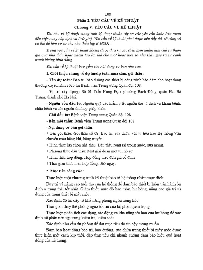 Chuong V. Yeu Cau Ve Ky Thuat | PDF