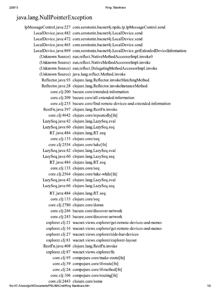 Ring Stacktrace | PDF