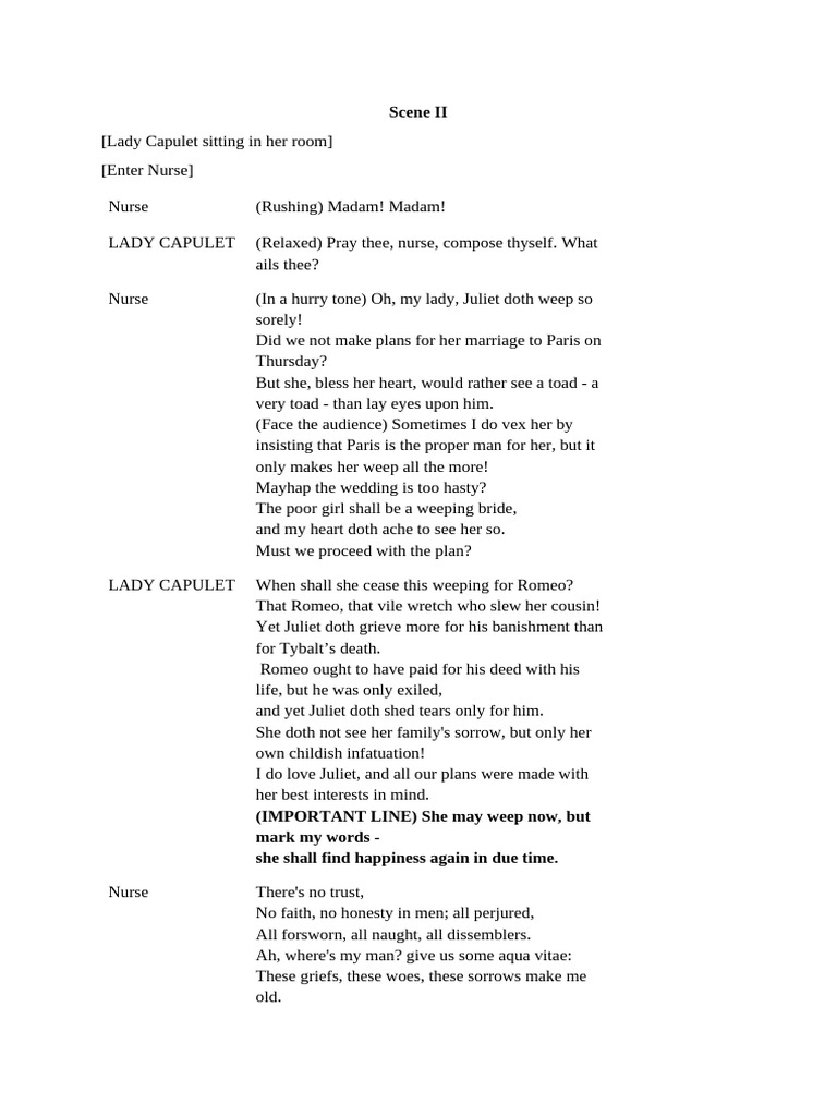 Scene II | PDF | Characters In Romeo And Juliet | Romeo And Juliet