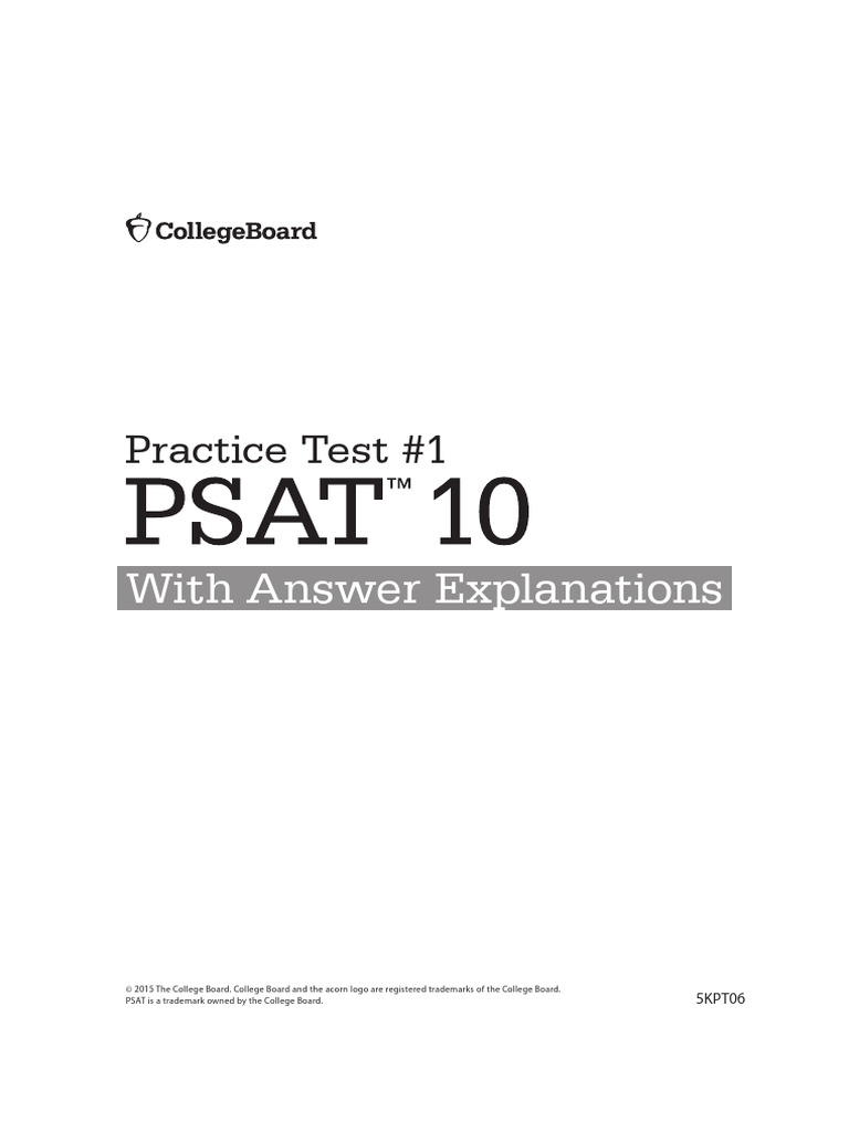 PSAT Practice Test 1 with Answers | PDF | Emma (Novel) | Species