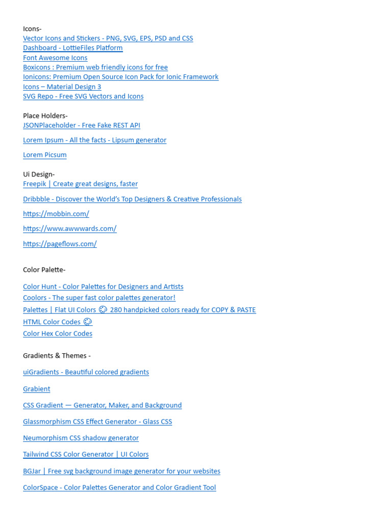 Frontdend & Design Resources | PDF | Web Development | Computing