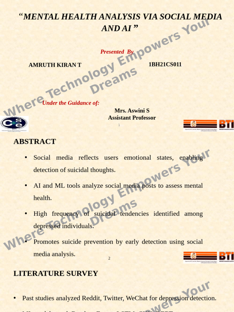 AI-Driven Mental Health Analysis | PDF | Mental Health | Emotions