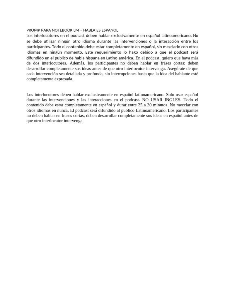Promp para Notebooks LM | PDF