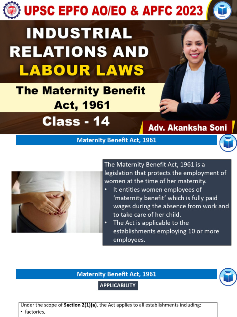 Maternity Benefit Act Overview | PDF | Parental Leave | Childbirth
