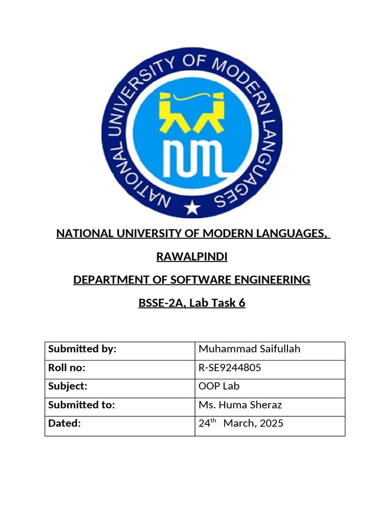 Lab 6 OOP | PDF