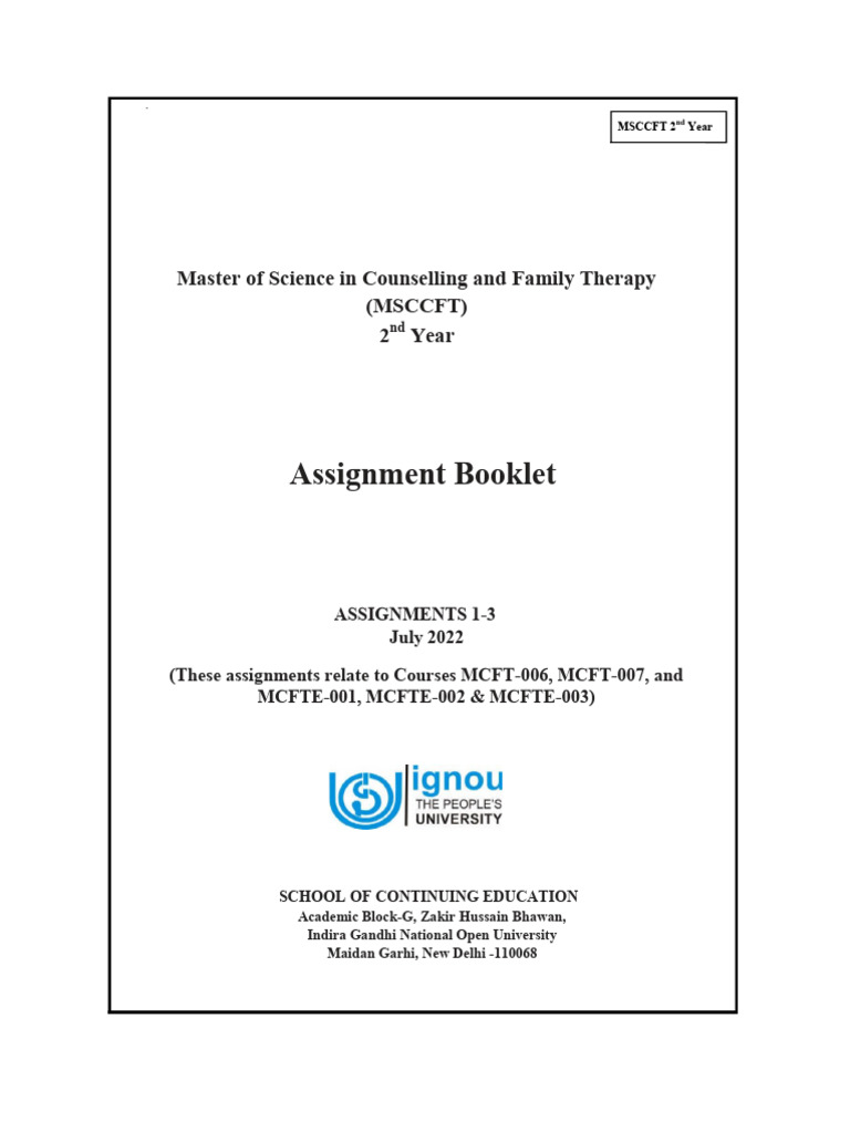 Assignments - July 2022 - MSCCFT 2nd Year | PDF | Substance Abuse ...
