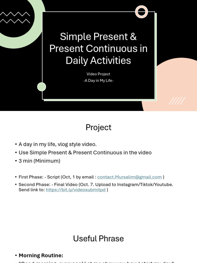 Daily Routine in Present Continuous | PDF | Meal | Eating Behaviors Of ...