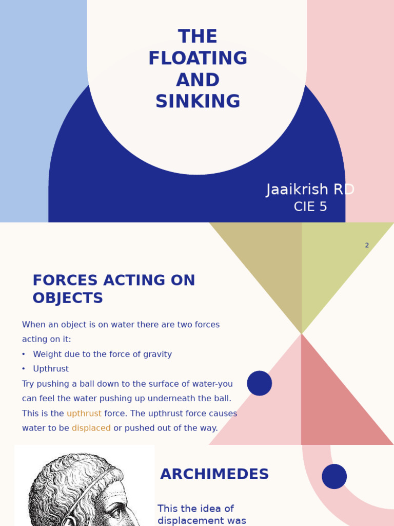 Archimedes' Principle: Floating vs. Sinking | PDF