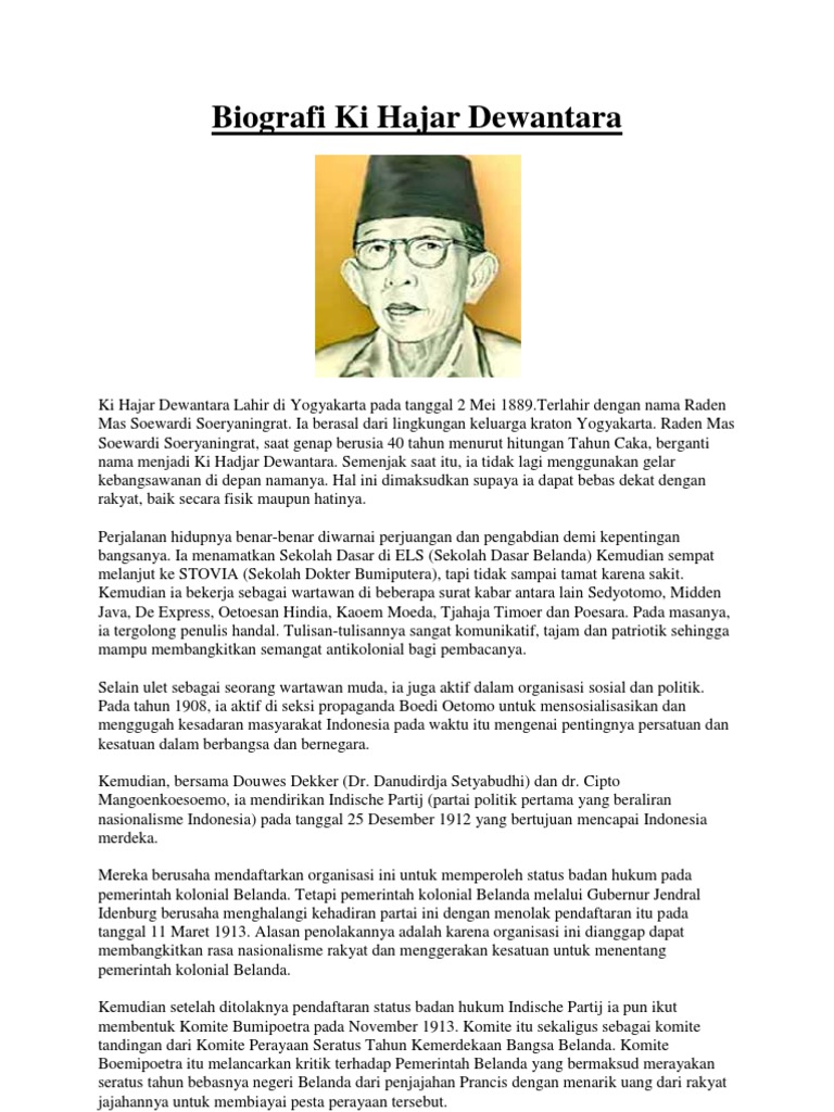 Biografi Ki Hajar Dewantara