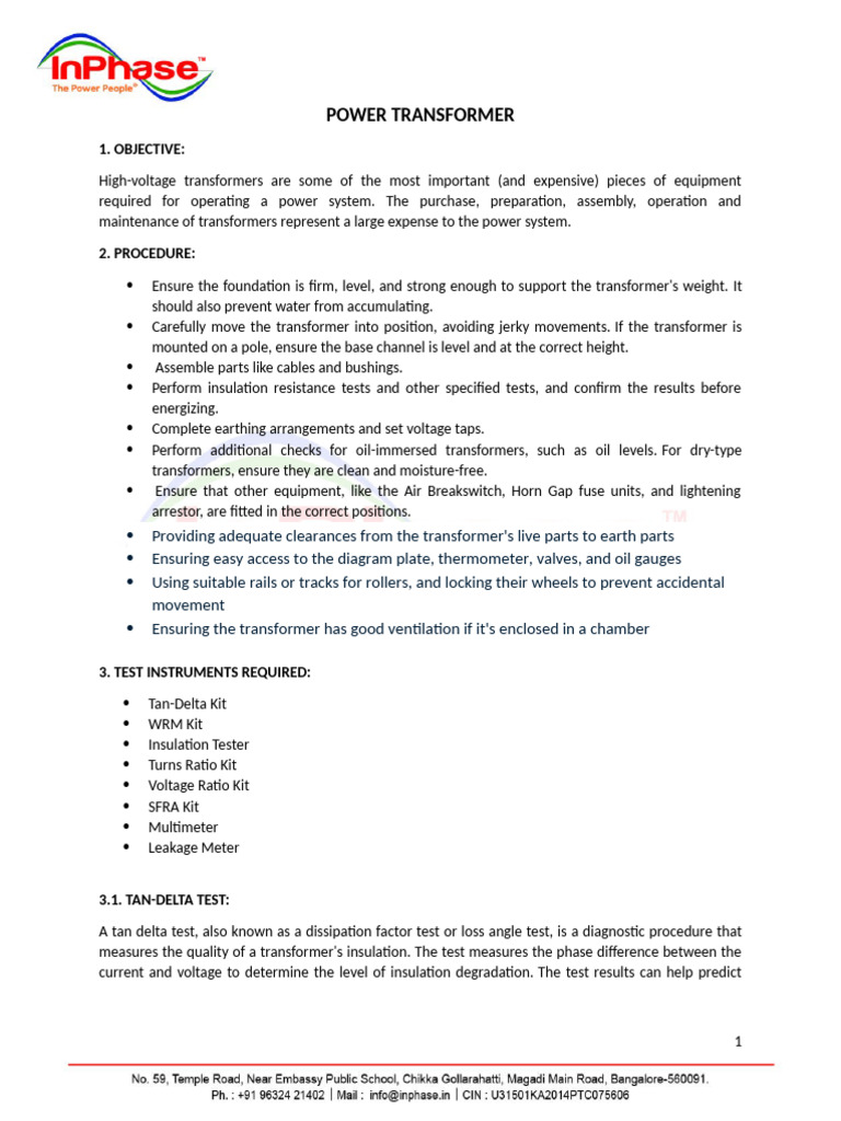 Transformer Testing and Protection Guide | PDF | Transformer ...