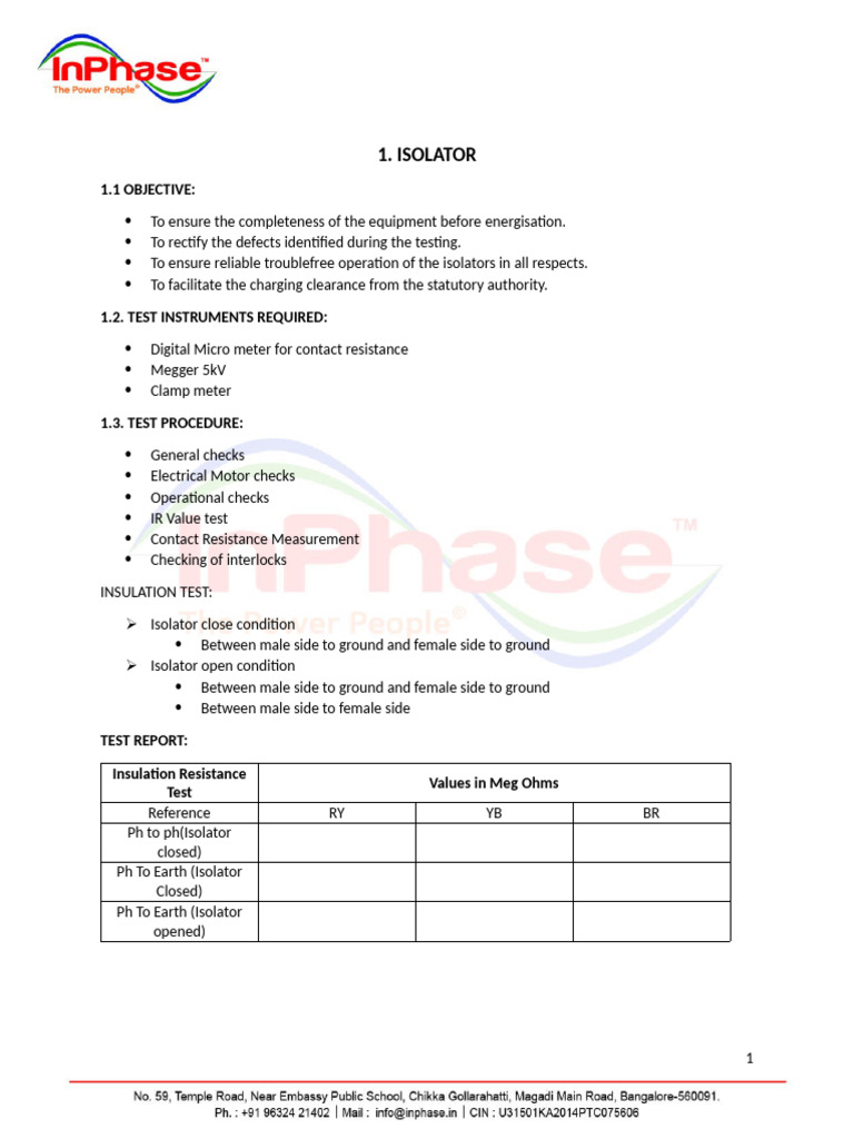 Isolator and Lightning Arrestor Testing Guide | PDF | Lightning ...