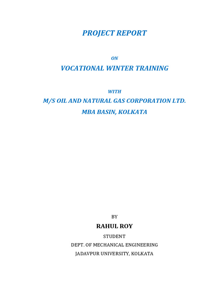 ONGC Winter Training Project Report | PDF | Casing (Borehole) | Pump