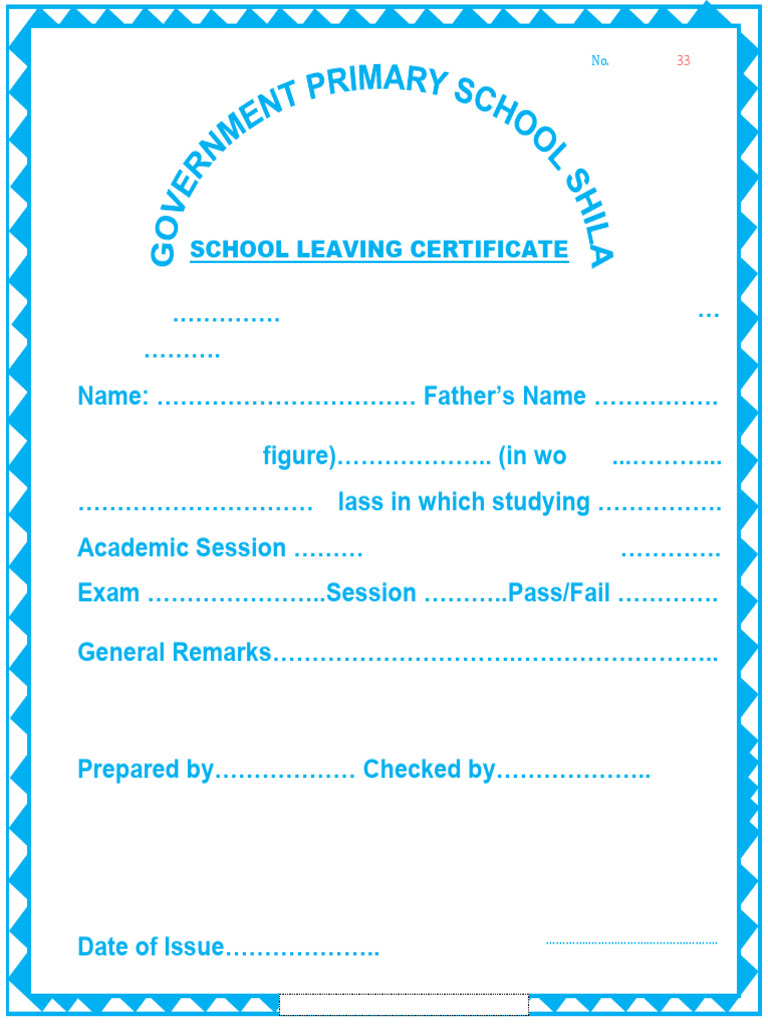 School Leaving Certificate Template | PDF
